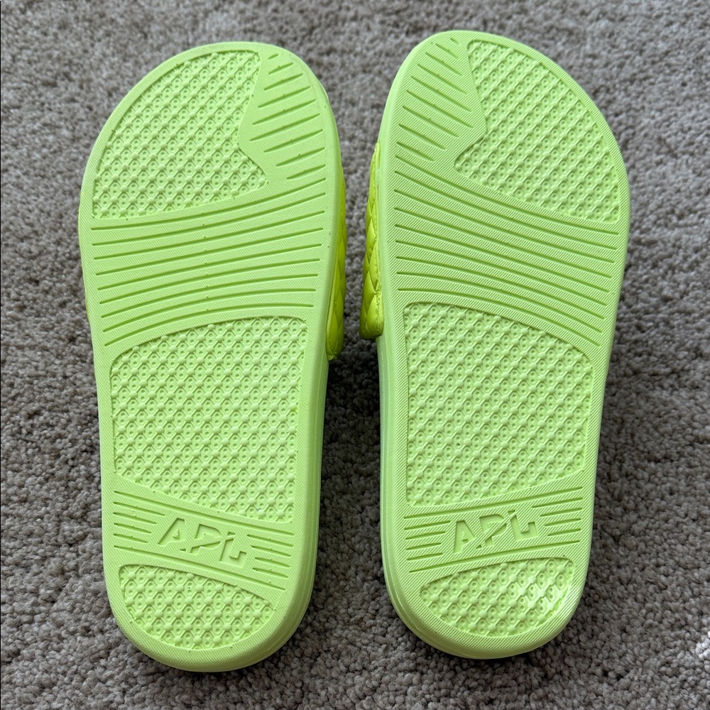 APL Quilted Neon Yellow Slide Sandals - Picture 4 of 4